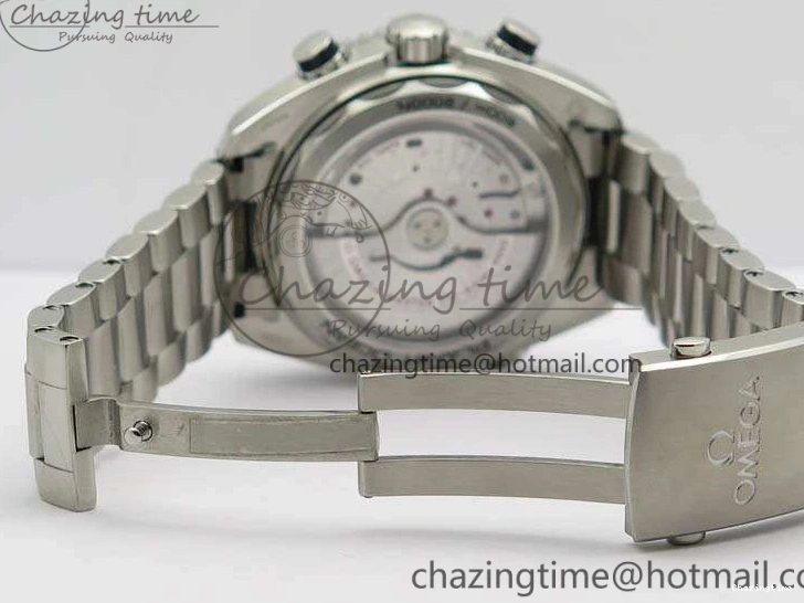 0218 Planet Ocean Master Chrono SS OM 1:1 Best Edition Gray Dial On SS Bracelet A9900 V Efficient 8116